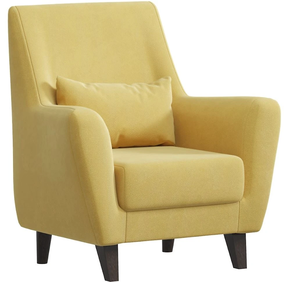 кресло желтого цвета Либерти Плюш Мастард