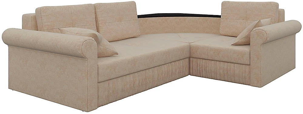 Угловой диван с подушками Юта Вельвет Беж