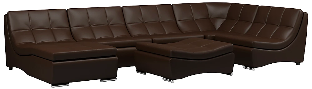 Коричневый диван Монреаль-7 Дизайн 1 кожаный