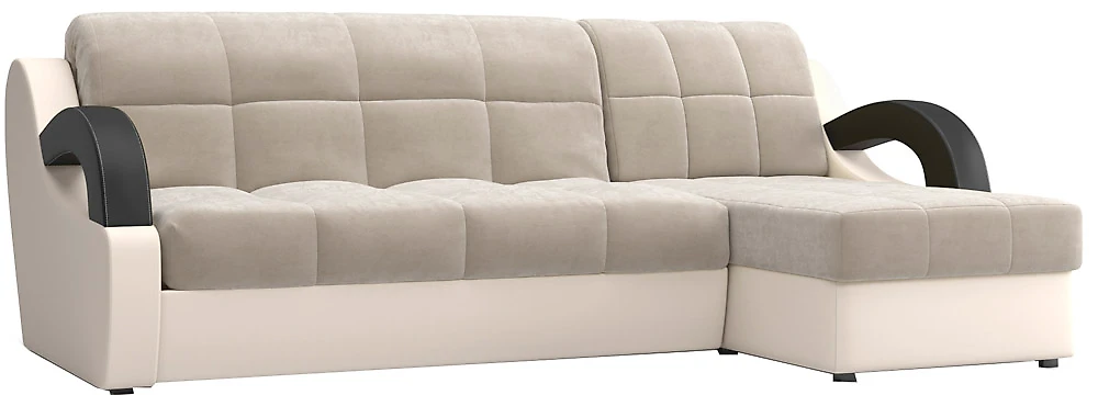 Угловой диван с механизмом аккордеон Мадрид Плюш Беж