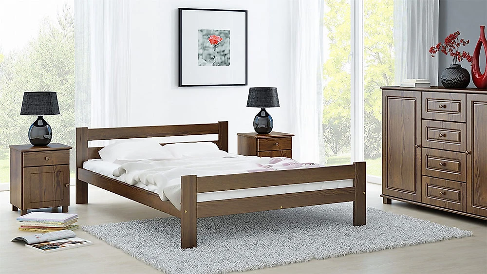 кровать в стиле минимализм Родос 140х200 с матрасом