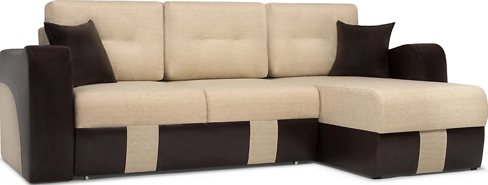 Угловой диван с подушками Вендор Беж Браун