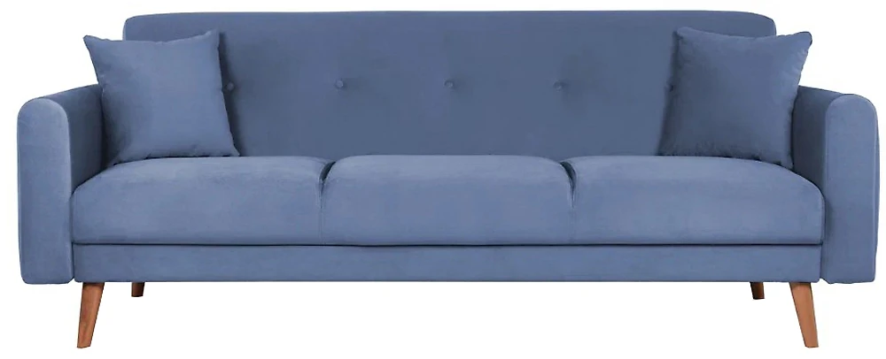 Синий прямой диван Паэн трехместный Дизайн 3