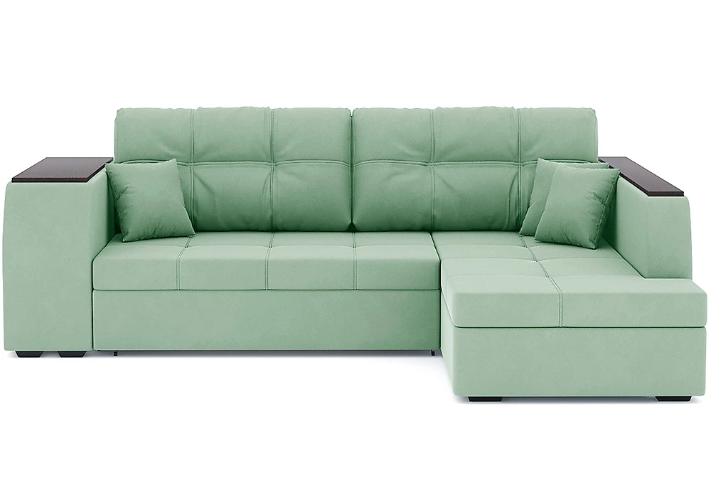 Угловой диван изумрудный Брюссель Плюш Дизайн 11