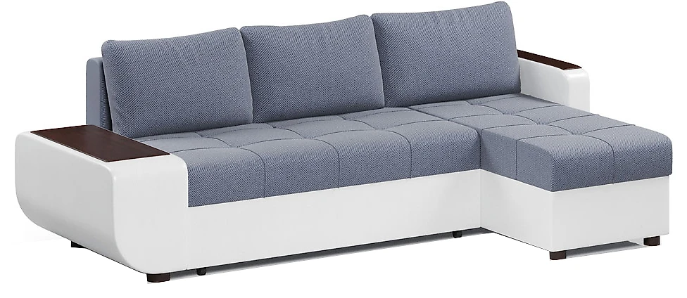 Угловой диван с ящиком для белья Атланта Блю со столиком