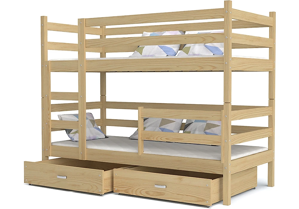 Детская кровать для мальчика Домик-2 двухъярусная