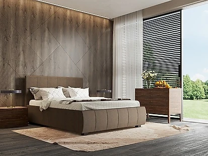 Кровать в современном стиле Афина Люкс Кантри Бруно-140 с матрасом