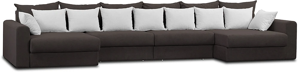 П-образный диван Модена-8 Плюш Шоколад-2
