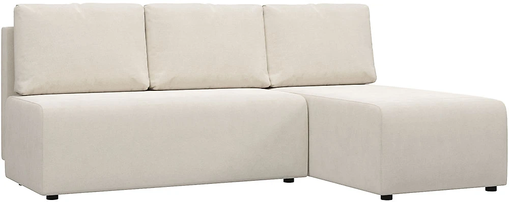 Угловой диван с ящиком для белья Сеул Плюш Крем