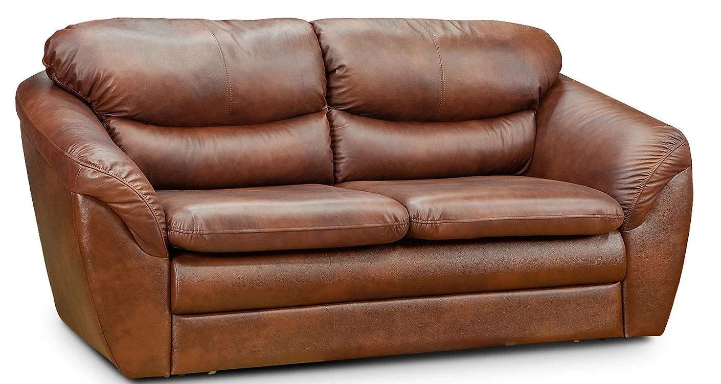Выкатной диван с ящиком для белья Диона кожаный