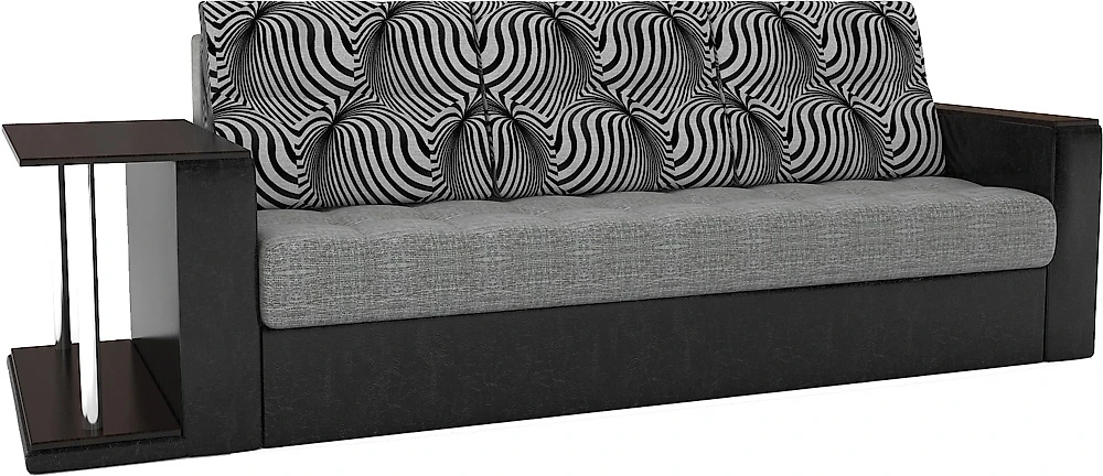 Прямой диван серого цвета Атланта-Эконом Изи Блэк со столиком