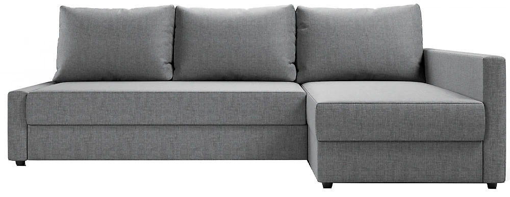 Угловой диван с ящиком для белья Фрисби Кантри Грей