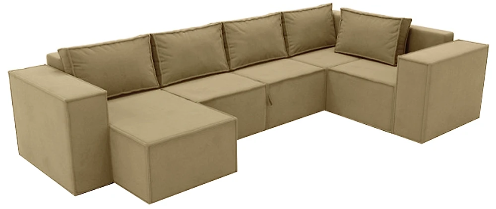 Коричневый модульный диван Лофт П-образный Лайт Браун