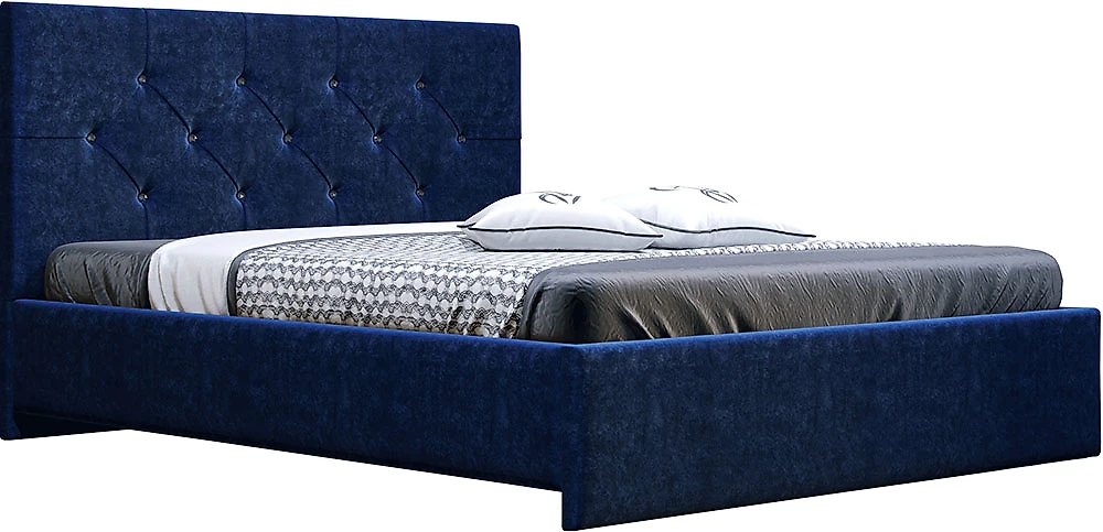 Двуспальная кровать с подъемным механизмом 370 Синяя