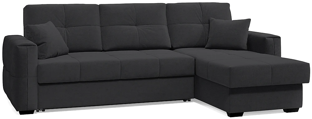 Угловой диван с независимым пружинным блоком Клэр Плюш Графит