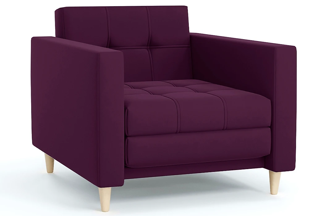 Фиолетовое кресло Квадро Плюш Виолет