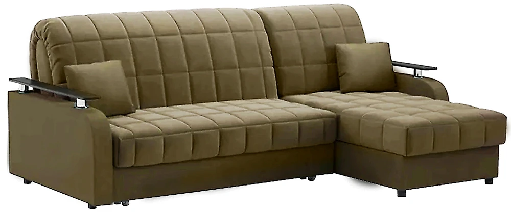 Угловой диван из ткани антикоготь Карина Плюш Сахара