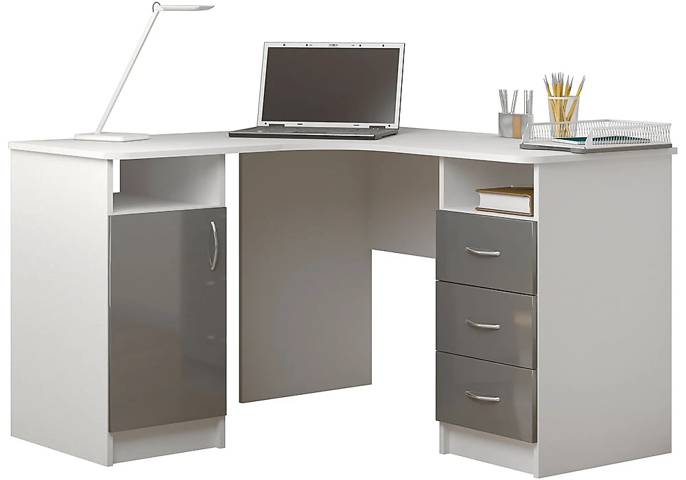 Компьютерный стол с надстройкой и шкафчиками СПУ-4 МДФ Дизайн-1