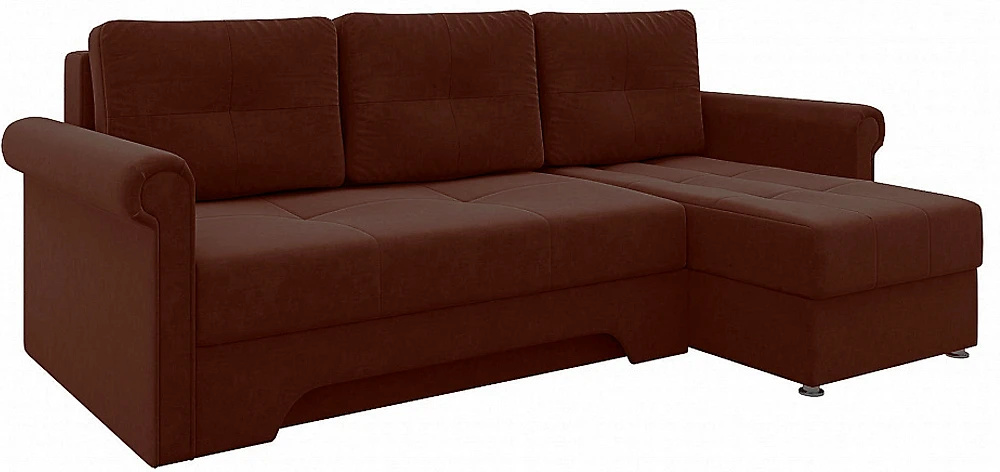 Угловой диван с подлокотниками Гранд Кантри Браун