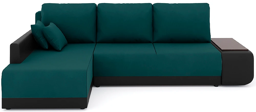 Угловой диван изумрудный Нью-Йорк Плюш Дизайн 2