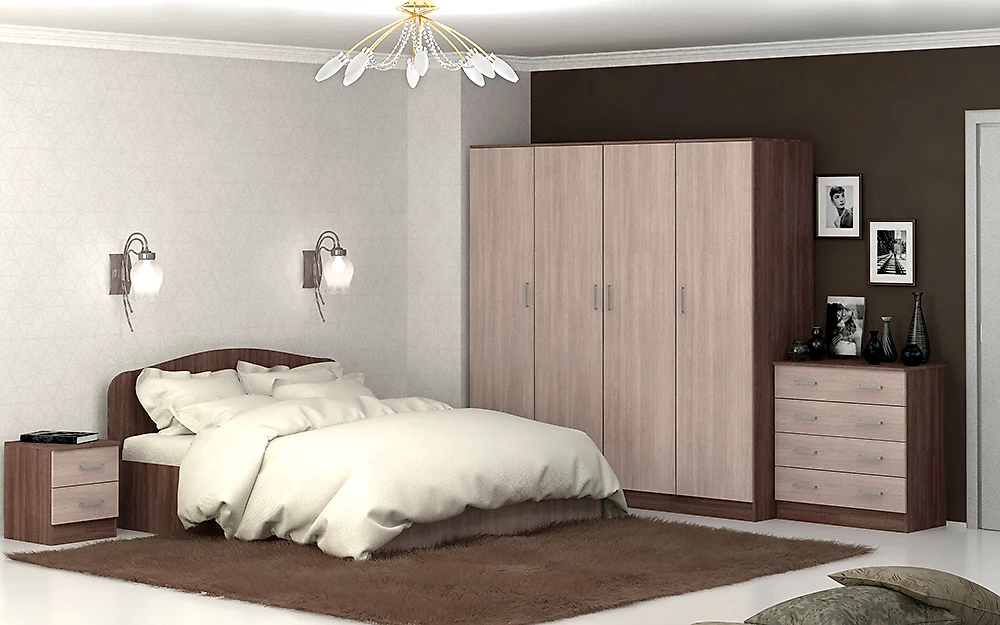 Зеркальный спальный гарнитур Тавла-4 Л Дизайн-2