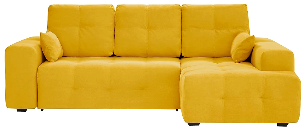 Угловой диван из велюра Питсбург Плюш Мастард
