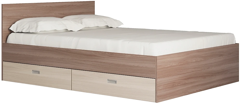 Двуспальная кровать эконом Виктория-1-140 Дизайн-3