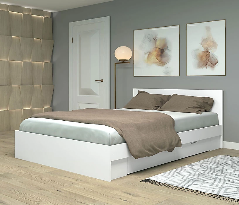 Кровать со спинкой Фреш КРФР-3-Я-1400 Дизайн-1
