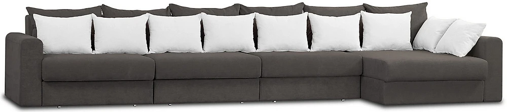 Угловой диван с ортопедическим матрасом Модена-6 Плюш Шоколад-2