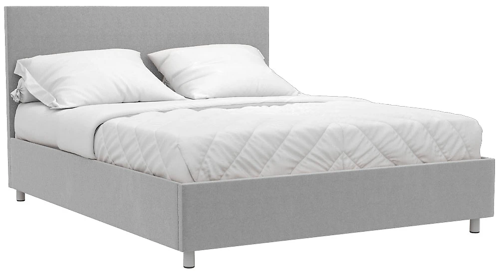 Серая односпальная кровать Белла 160х200 с ламелями Плюш Грей