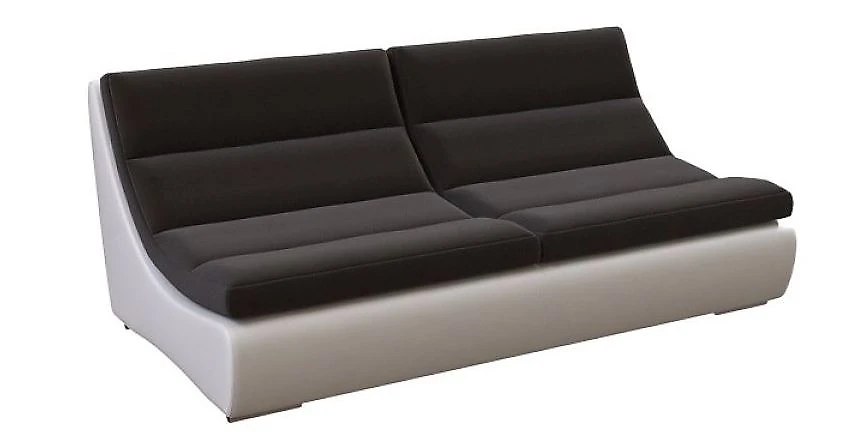 Прямой кожаный диван Монреаль Nero Lux