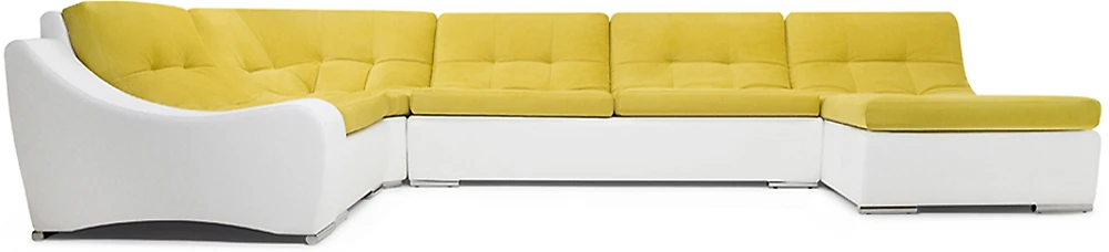 Мягкий угловой диван Монреаль-3 Плюш Yellow