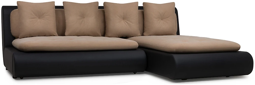 Угловой диван без подушек Кормак-1 Плюш Латте