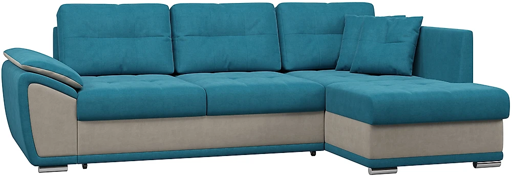 Угловой диван из ткани антикоготь Риттэр Плюш Азур