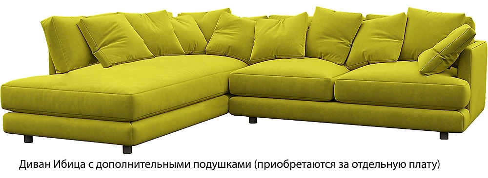 Угловой диван с правым углом Ибица Мастард