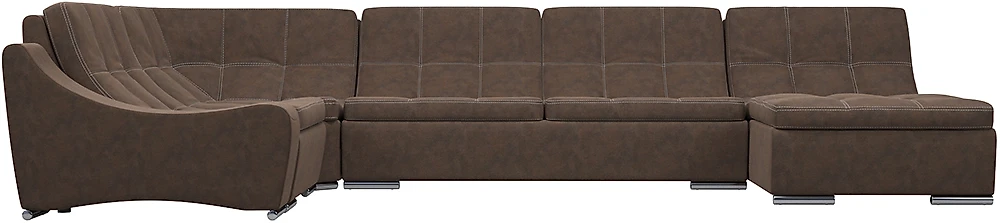 Раскладной модульный диван Монреаль-3 Замша Brown