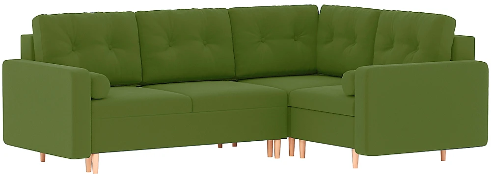 Угловой диван с креслом Белфаст Плюш Грин