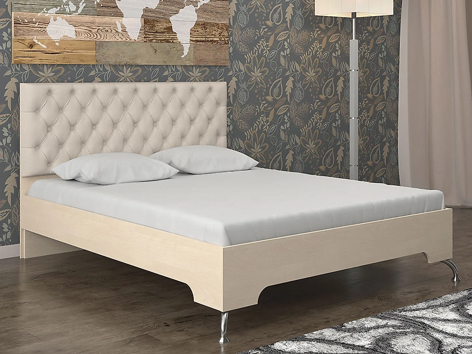 Кровать с каретной стяжкой Луиза-4 КС Дизайн-2