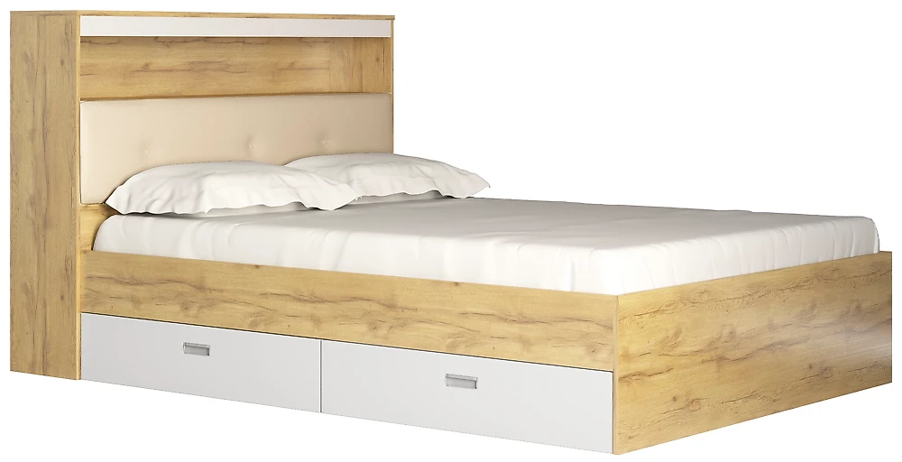 Кровать с мягкой спинкой Виктория-3-140 Дизайн-1
