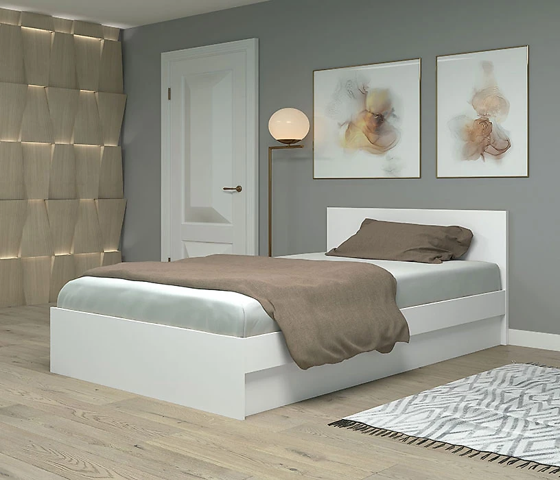 односпальная светлая кровать Фреш КРФР-2-1200 Дизайн-1