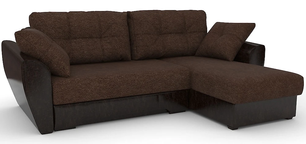 Угловой диван с подушками Амстердам-эконом Мальта Браун