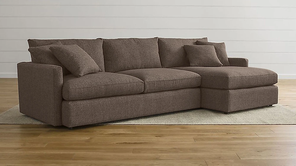 Угловой диван с ящиком для белья Стелф с оттоманкой Дизайн 4