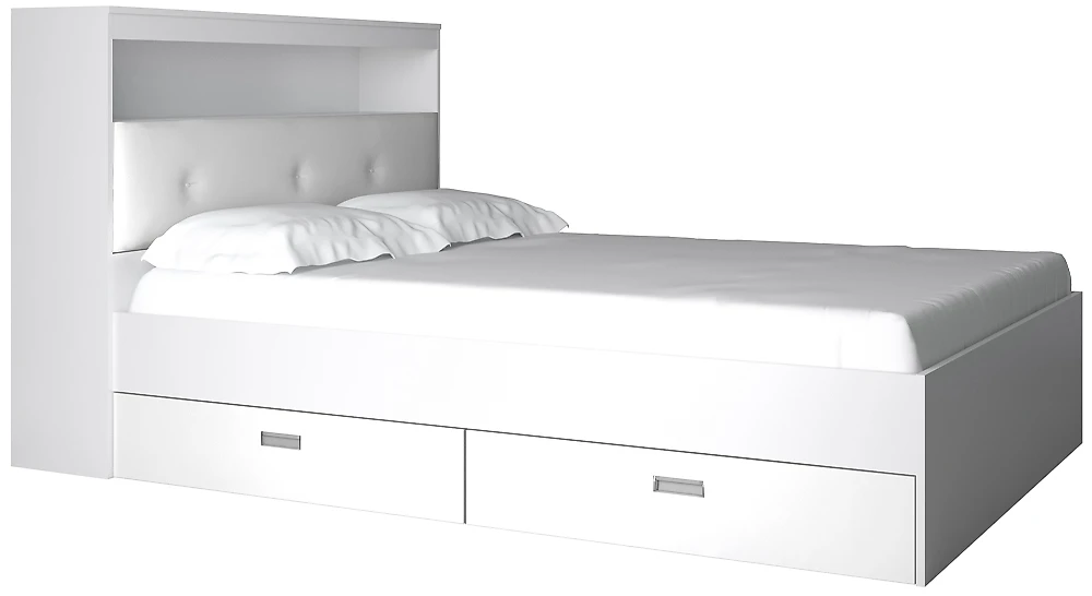 Двуспальная кровать эконом Виктория-3-140 Дизайн-2