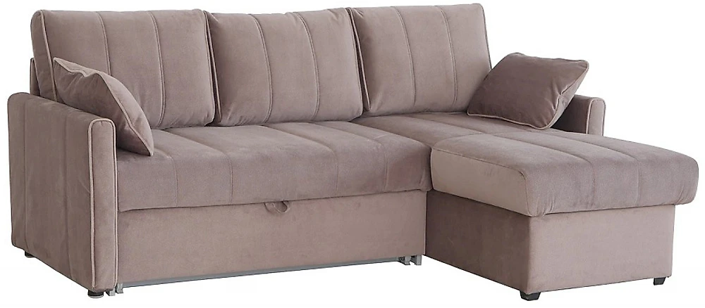 Угловой диван с независимым пружинным блоком Риммини Плюш Латте