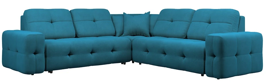 Модульный диван с оттоманкой  модульный Спилберг-1 Плюш Азур