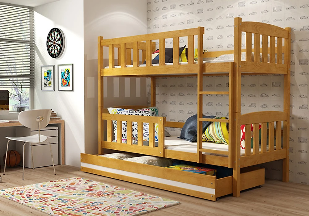 Детская кровать 90х200 см Дуэт деревянная
