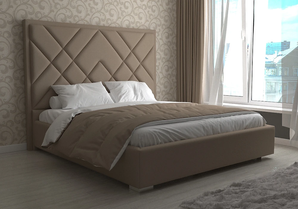 Кровать с подъемным механизмом и мягким изголовьем Колин с мягкими панелями