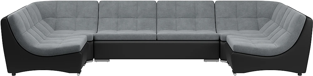 Угловой диван без подлокотников Монреаль-3 Плюш Графит