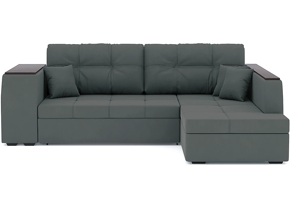 Серый угловой диван Брюссель Плюш Дизайн 3