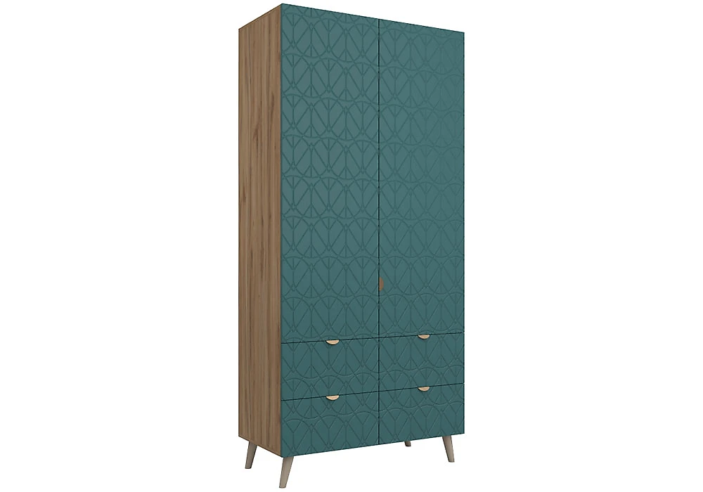 Зеленый шкаф распашной Йорк-4 Дизайн-1